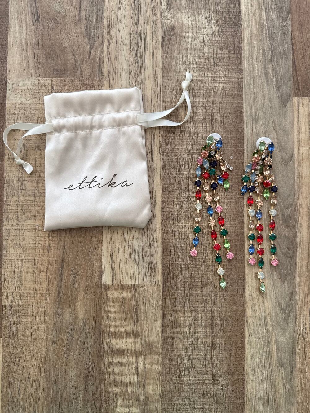 Ettika Dangle Gem Multicolor Drop Earrings